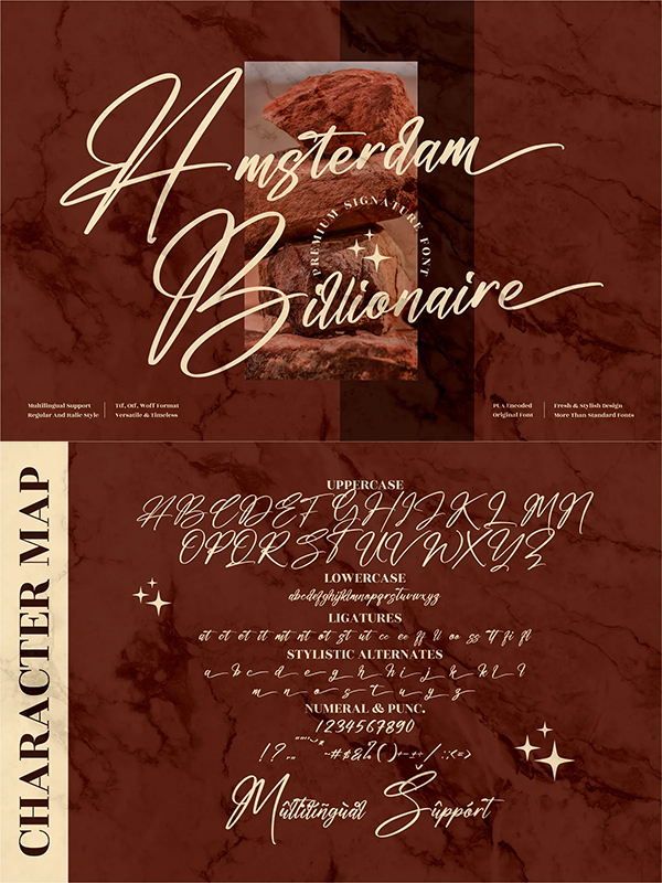 Amsterdam Billionaire Signature Font