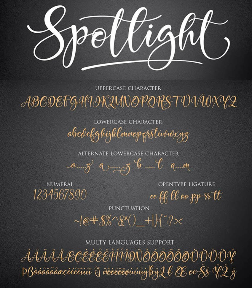 spotlight handwritten modern brush script font alternative to Magnolia sky