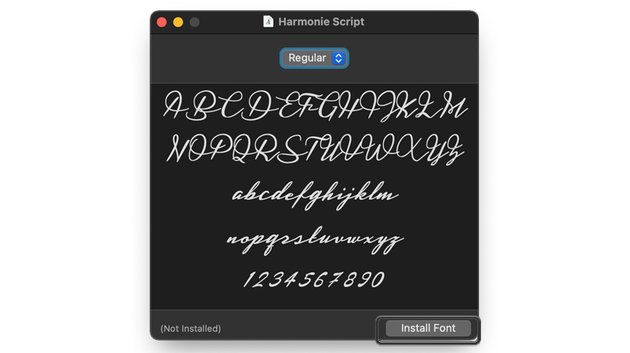 mac install the font