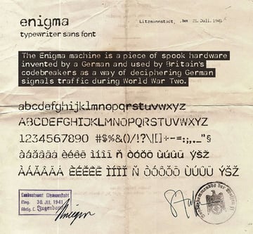 Enigma Typewriter Sans Font
