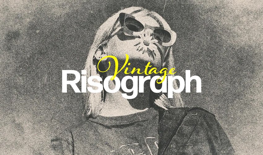 Vintage Risograph Photo Effect