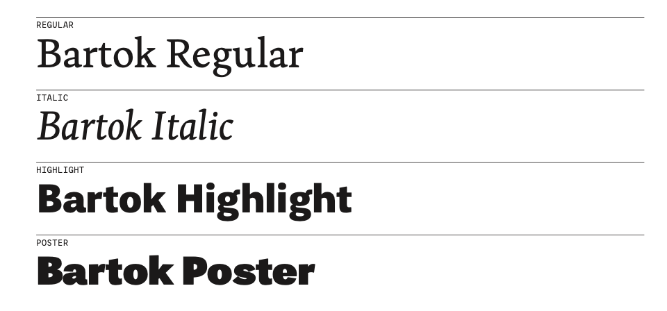 Bartok - best new fonts December 2021