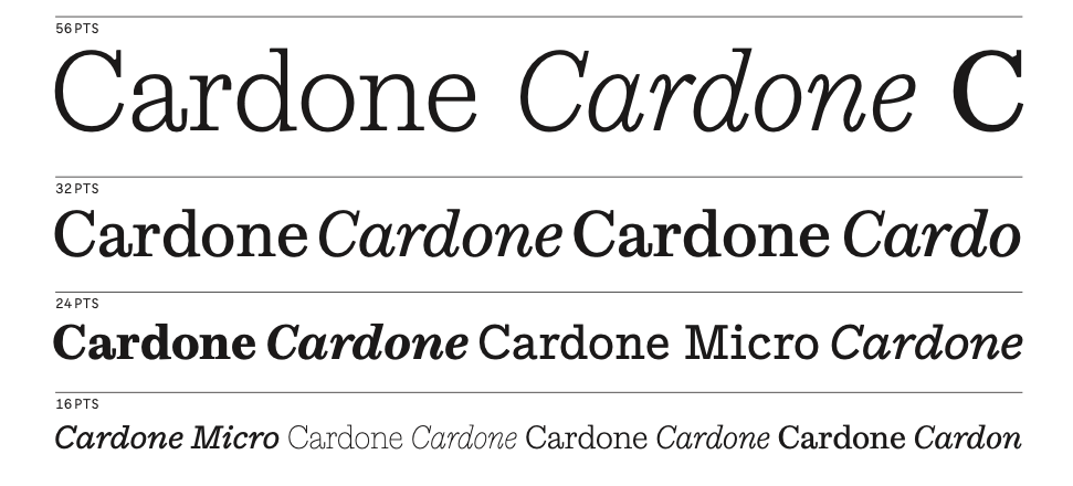 Cardone - best new fonts December 2021