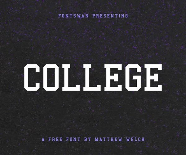 College Free Font