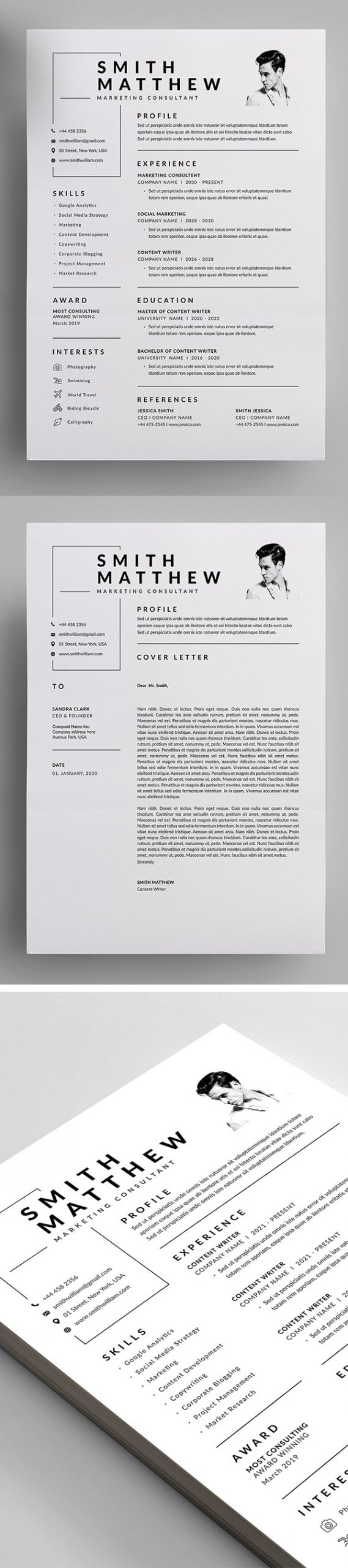 Modern and Professional Resume and Letterhead