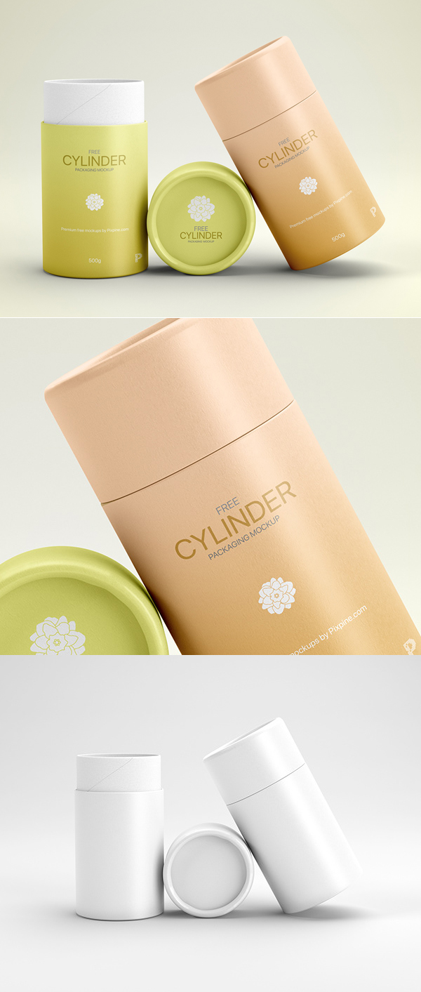 Free Cylinder Packaging Mockup