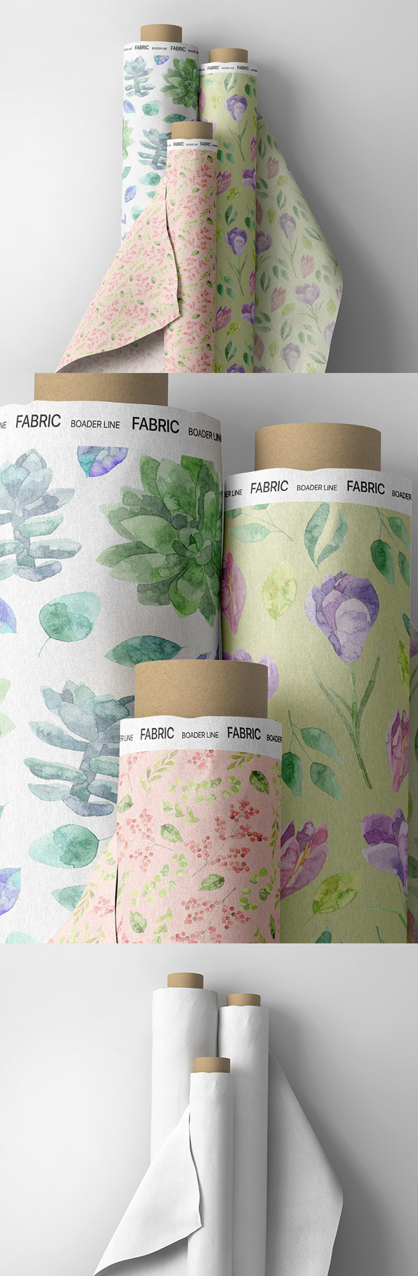 Free Fabric Rolls Mockup