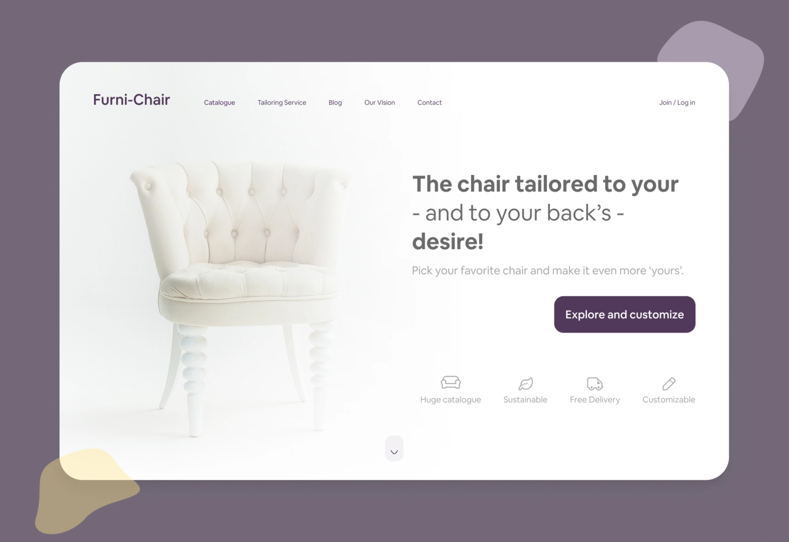 Furni Chair Landing Page