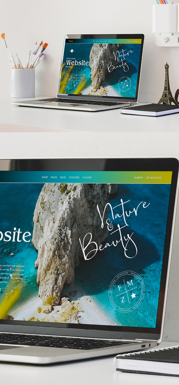 Free Laptop Website Mockup