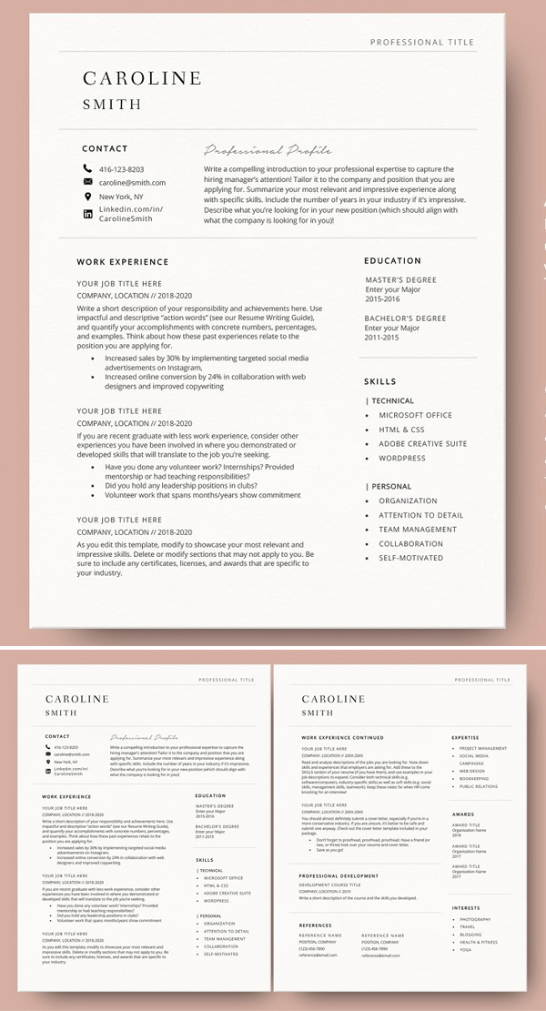 Resume Template Word & Cover Letter