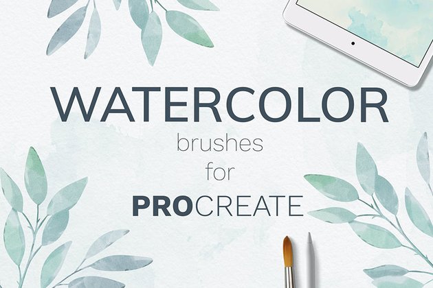 Procreate watercolor brush set