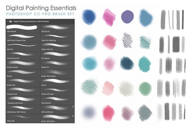 Artistic & Matte Painting Photoshop Brush Set