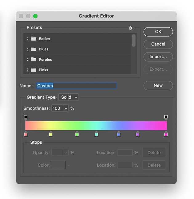 Add colors to the gradient swatch