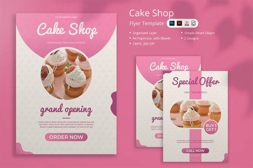 Cake Shop Flyer Templates