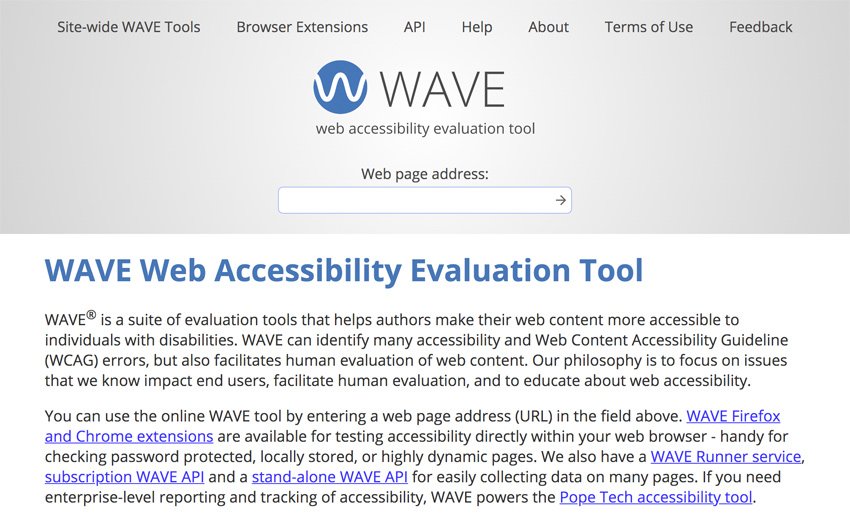 WAVE – Web Accessibility Evaluation Tool.