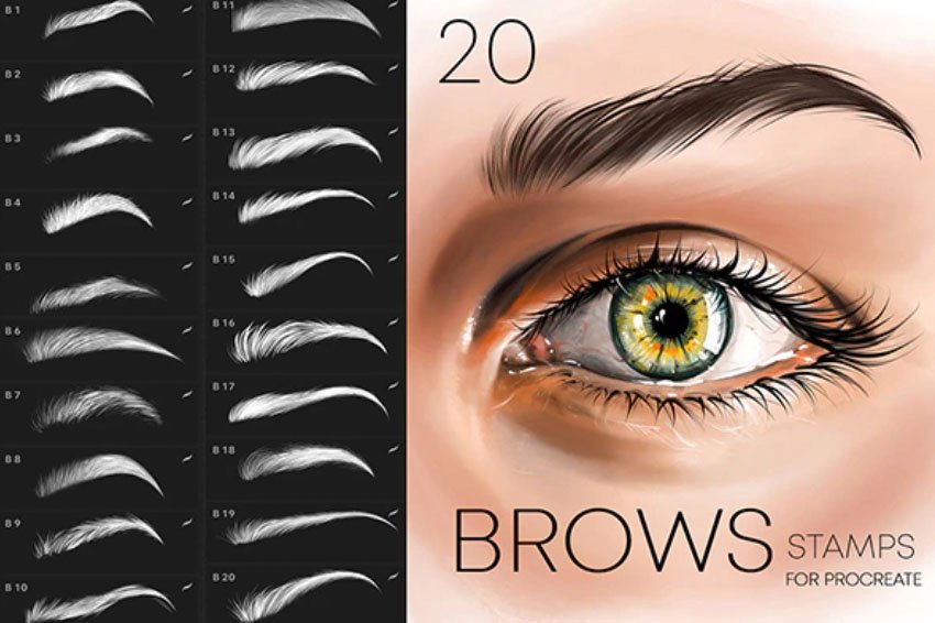 Procreate Brows Stamp Brushes Makeup