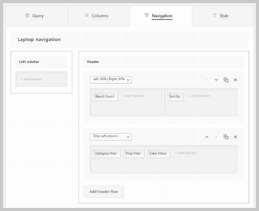 WooCommerce Product Table Navigation