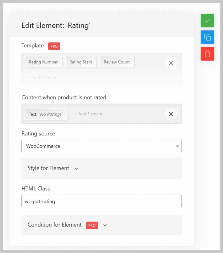 WooCommerce Product Table Rating Cell Template
