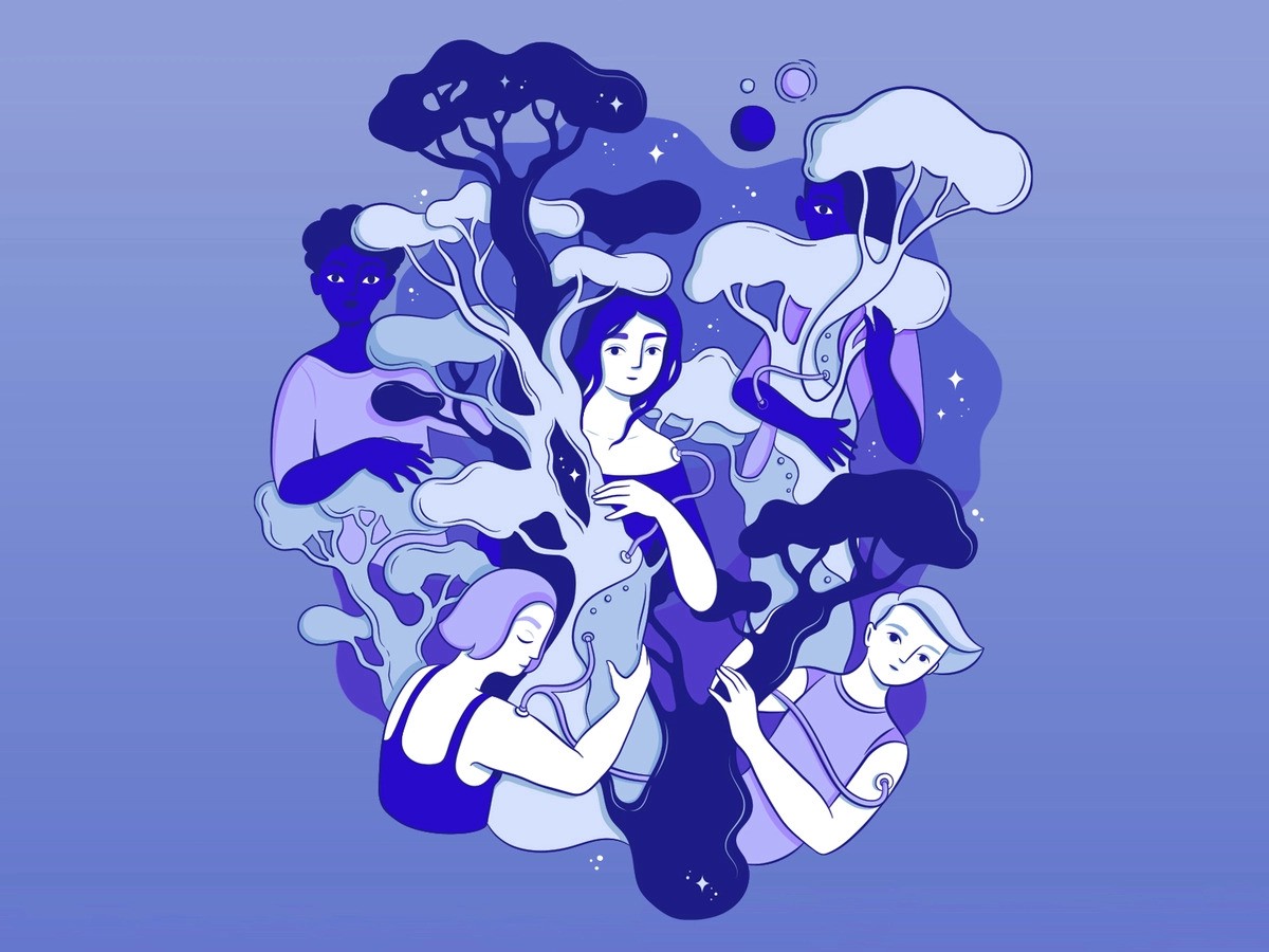 Banner image which portrays an abstract illustration with different people to convey the idea of diversity and how design should be done accordingly
