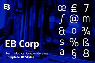 Eurostile font similar: EB Corp