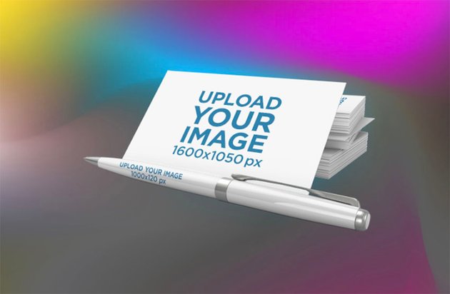 Business Card and White Pen Mockup