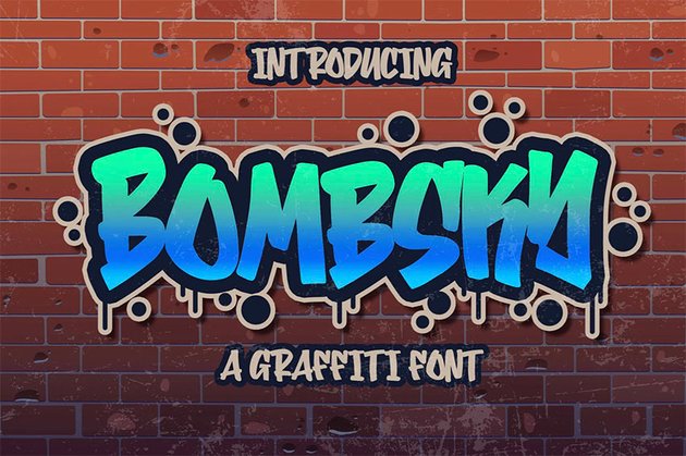 Bombsky Graffiti Writing Tattoo Font