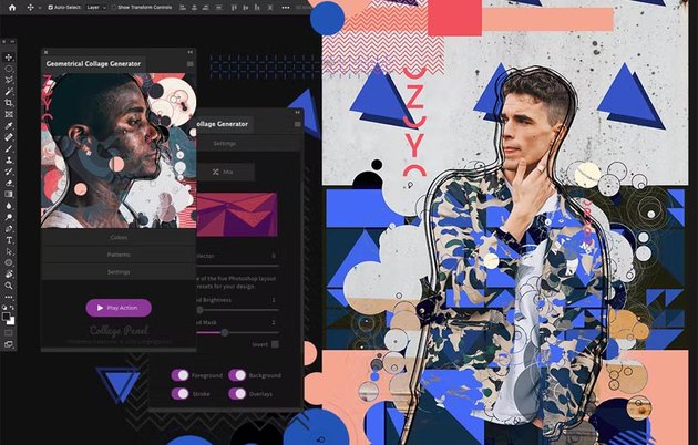 Geometrical Collage Generator - Photoshop Plugin