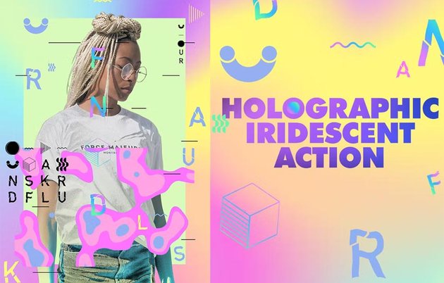 Holographic Iridescent Photoshop Action