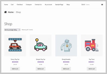 WooCommerce Default Shop Page