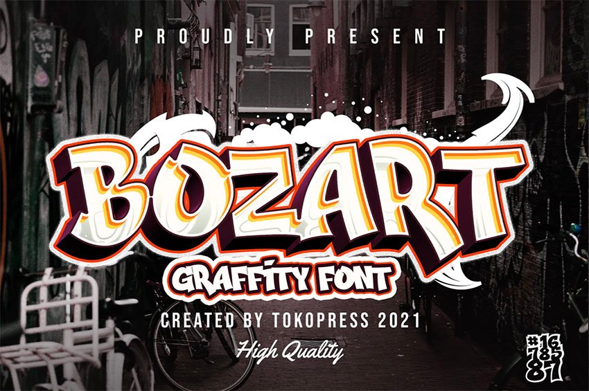 Bozart Graffiti Style Tattoo Font