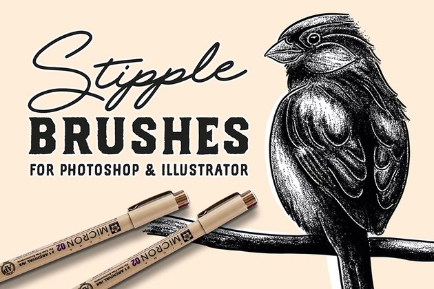 stipple brush set for photoshop and illustrator