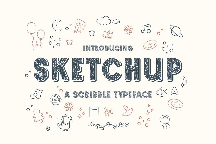 Sketchup - Adorable Scribble Typeface