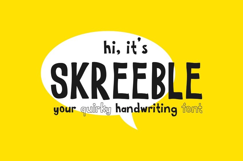 Skreeble - A Fun Sans Serif Font With Quirky Shape