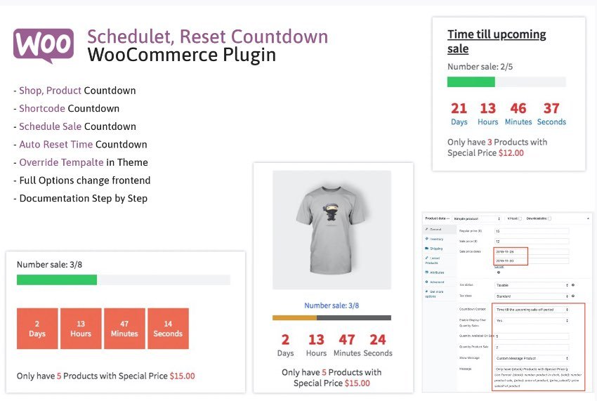 Schedule, Reset Countdown Plugin WooCommerce WooCP