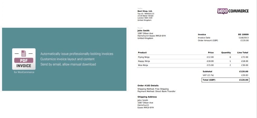 WooCommerce PDF Invoice