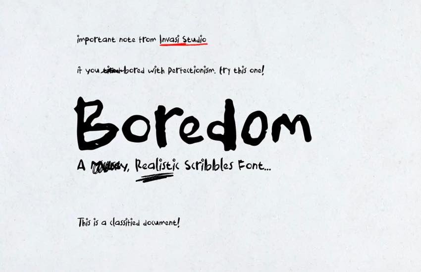 Boredom Handwritten Font