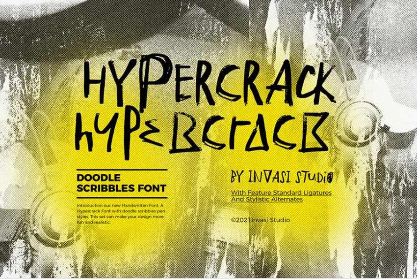 Hypercrack - Scribbles Font