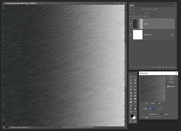 Motion Blur for Brushed Steel Effect