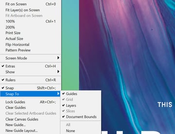 how to turn off snapping in Photoshop 