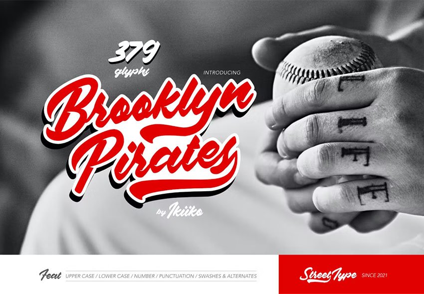 Cricut sports font: Brooklyn Pirates