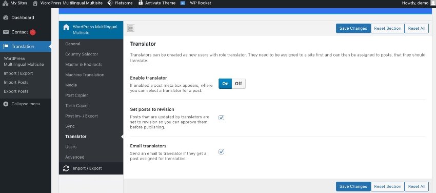 WordPress Multilingual Multisite - Translator User Role