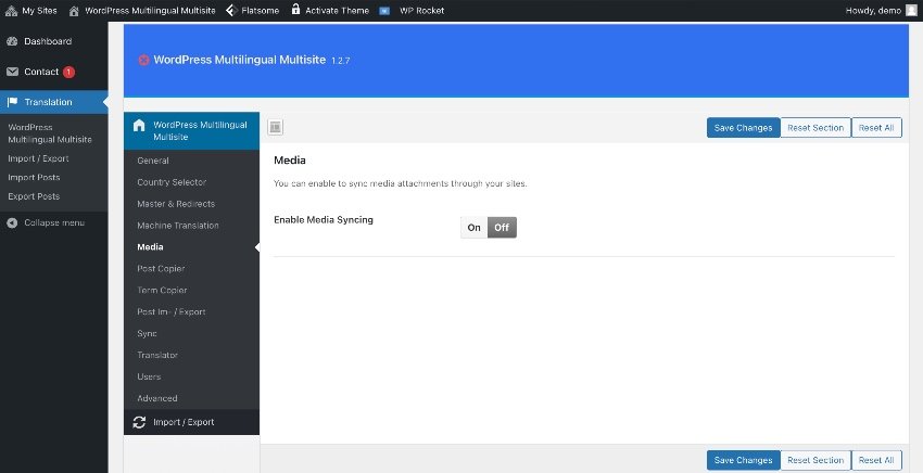 WordPress Multilingual Multisite - Media 