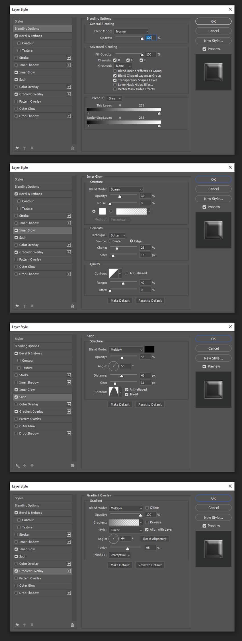 Mercury Liquid Metal Details Layer Style Settings