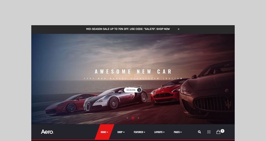 Aero Auto Parts Shopify theme