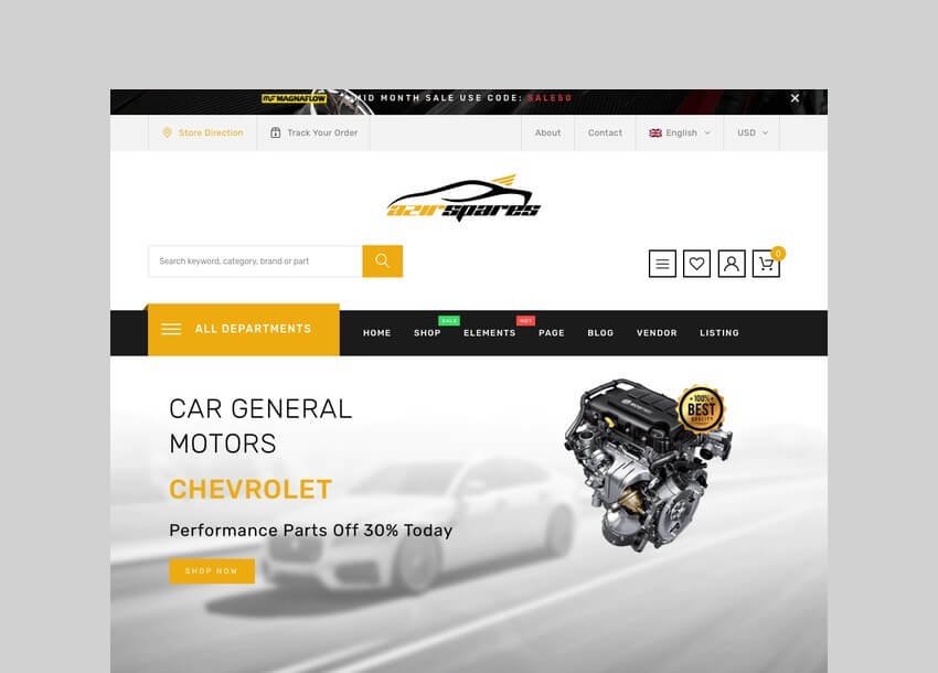 azirspares auto part theme