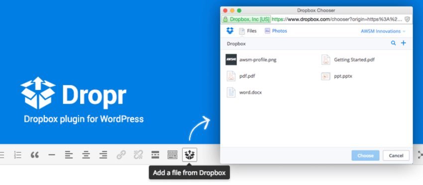 Dropr - Dropbox Plugin for WordPress