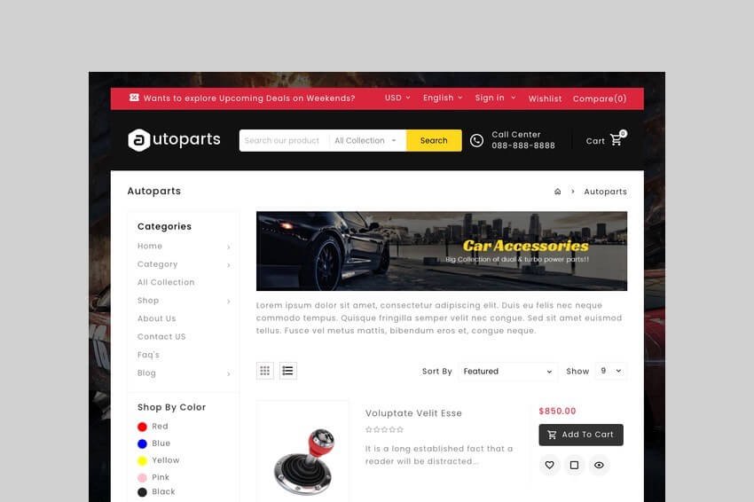 MegaShop theme for shopify automotive stores