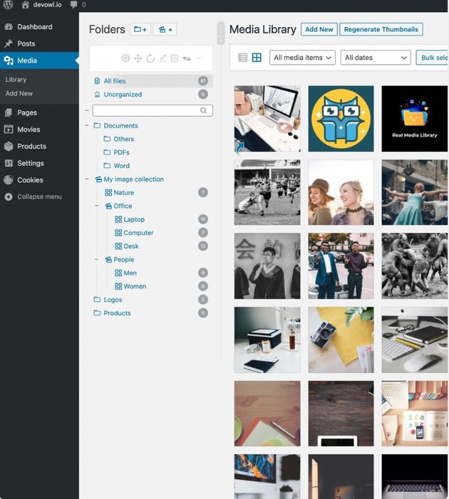 WordPress Real Media Library: Media Library Folder & File Manager for Media Management