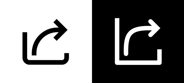 These share icons look equally good on a light and dark background
