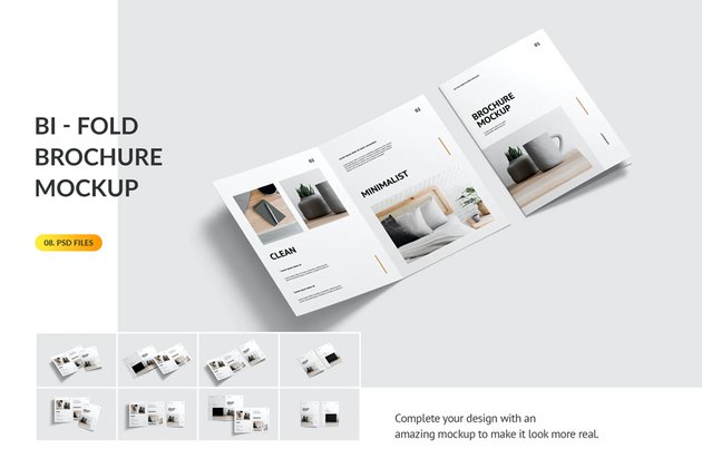 Bifold brochure mockup